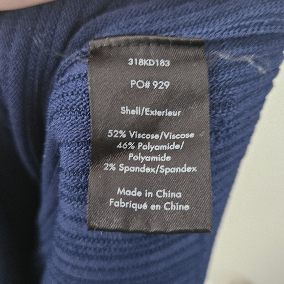 Elizabeth And James Textile Navy Blue Knit Fir Flare Dress Size M - Picture 8 of 9